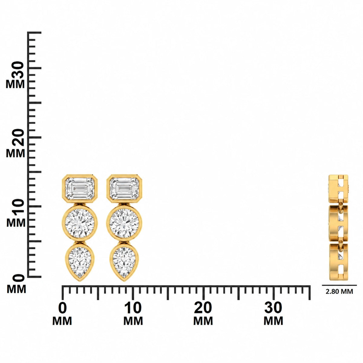 1.19 CTW Lab-Grown Diamond Drop Earrings - Scale