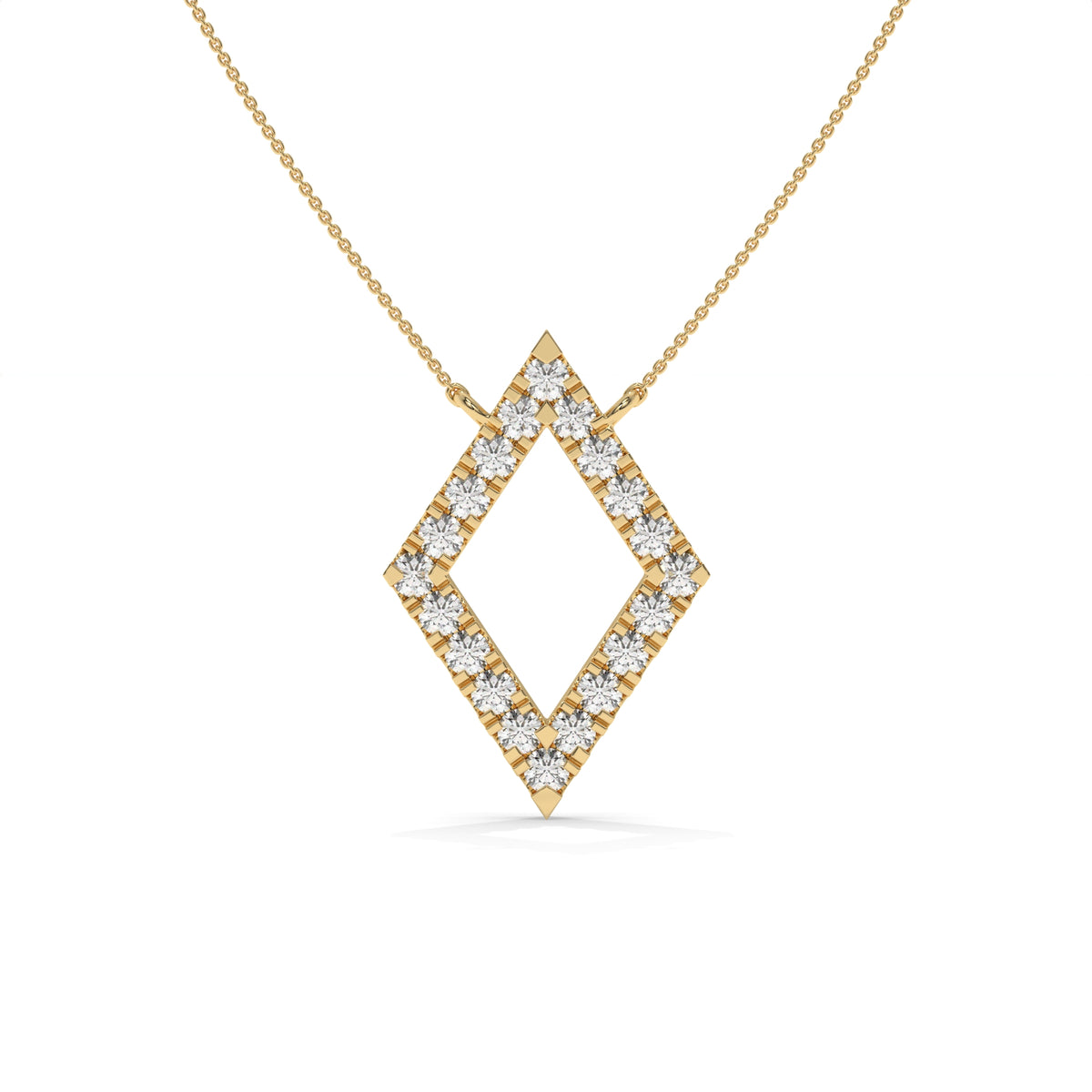 1.16 CT Diamond Open Kite Pendant Necklace