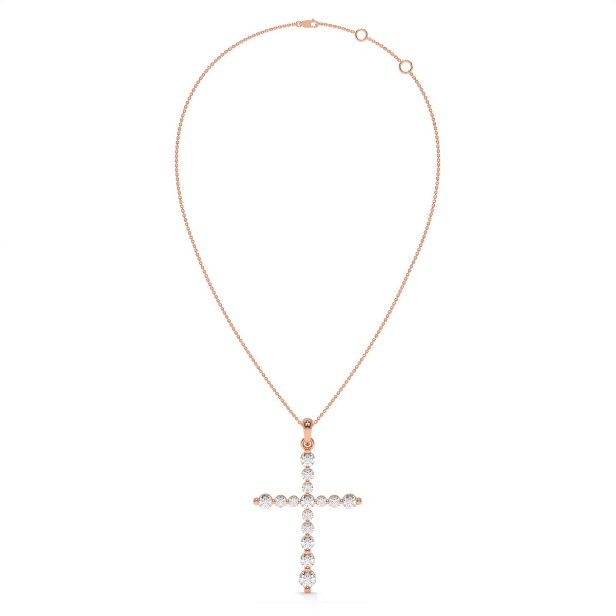 1.00 CTW Diamond Cross Pendant Necklace
