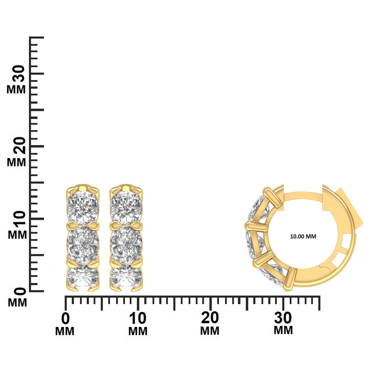 3.00 CTW Lab-Grown Diamond Hoop Earrings