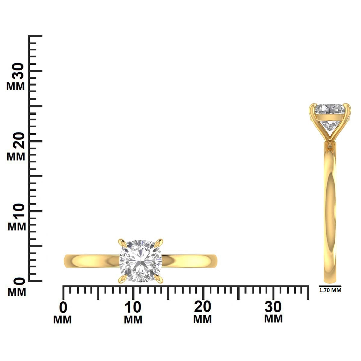 0.95 CTW Round Diamond Solitaire Engagement Ring