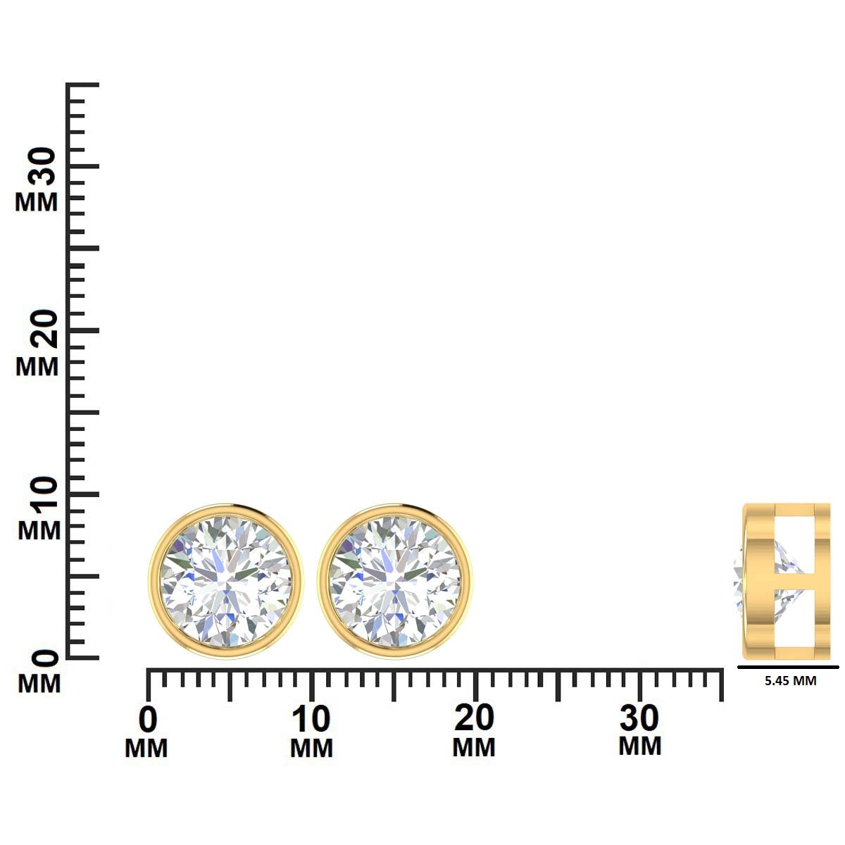 4.00 CTW Round Diamond Bezel Stud Earrings