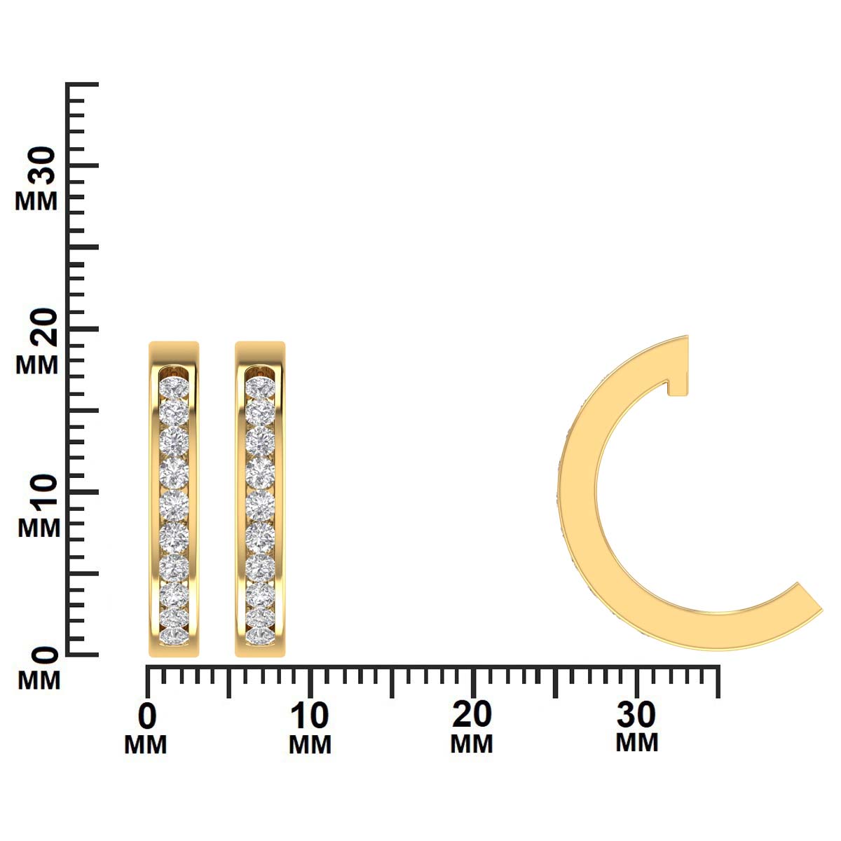 0.70 CTW Diamond Huggie Hoop Earrings