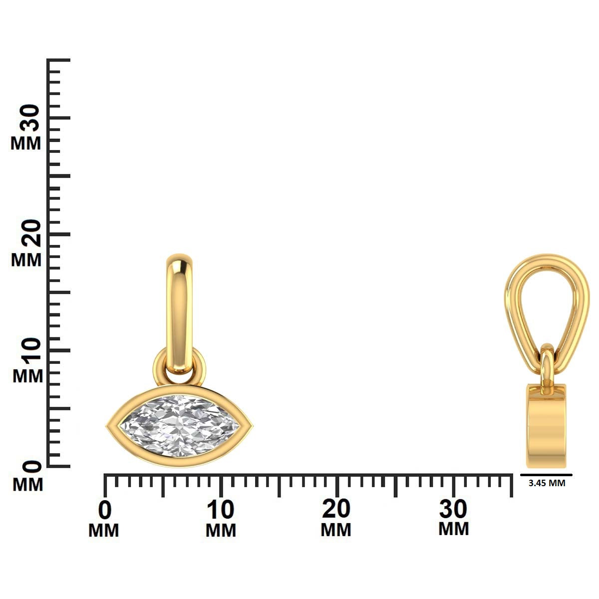 1 CTW Marquise Cut Diamond Solitaire Pendant