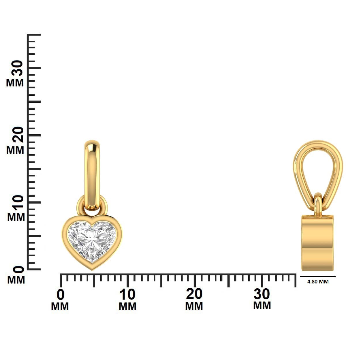 1 CTW Heart Cut Diamond Solitaire Pendant