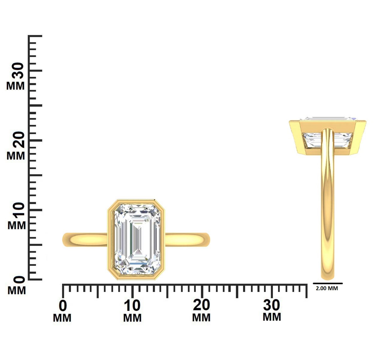 3 CT Emerald Cut Diamond Solitaire Ring