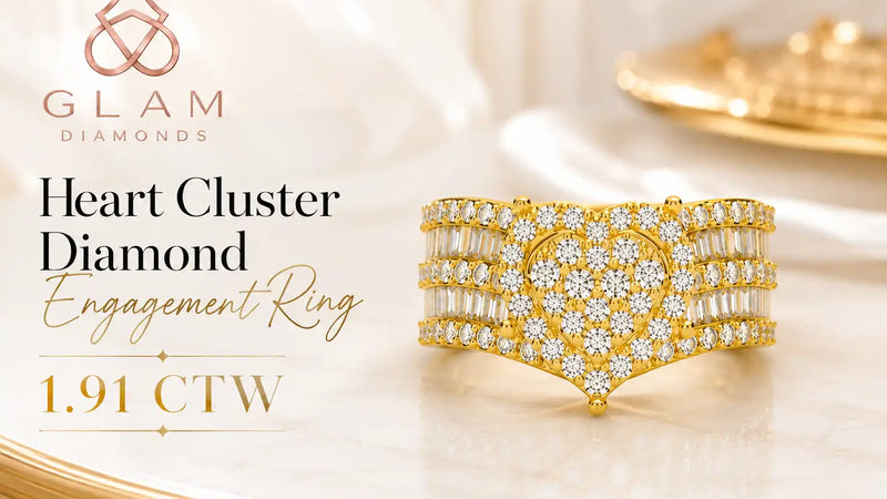 Why NYC Loves the 1.91 CTW Heart Cluster Diamond Engagement Ring | GLAM DIAMONDS