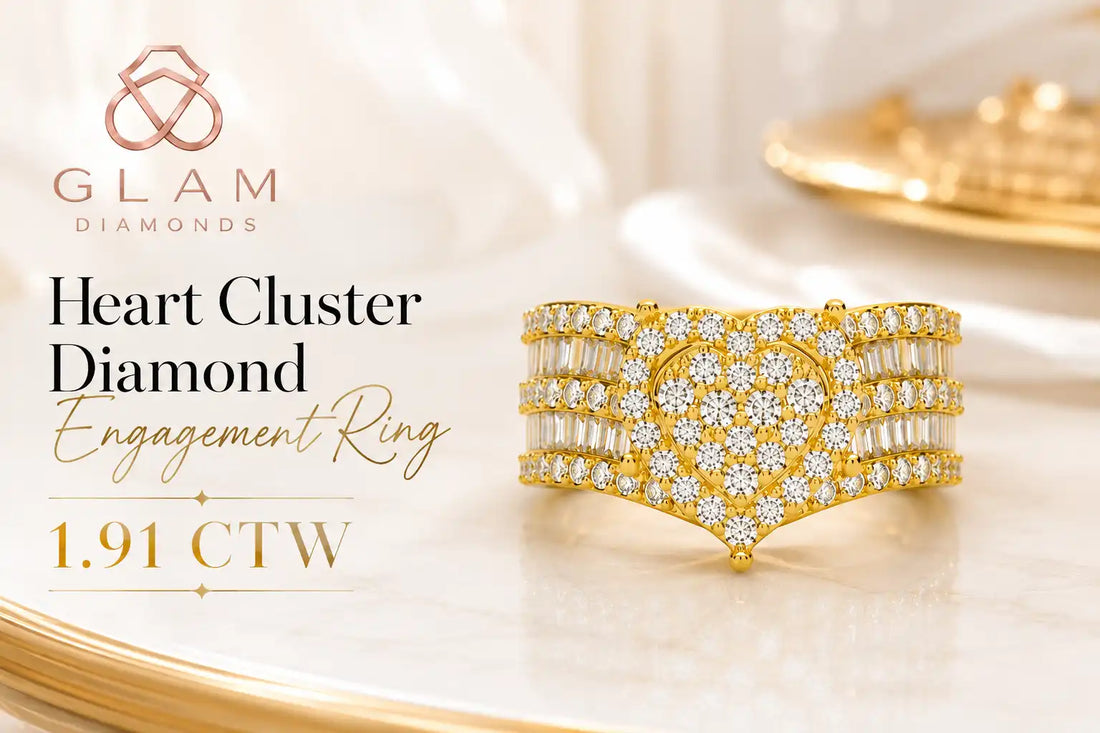 Why NYC Loves the 1.91 CTW Heart Cluster Diamond Engagement Ring | GLAM DIAMONDS