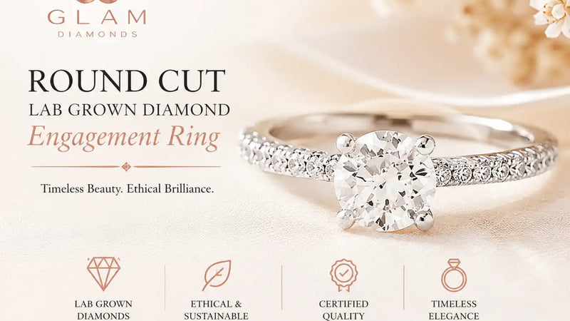 Round Cut Lab Grown Diamond Engagement Ring | GLAM Diamonds