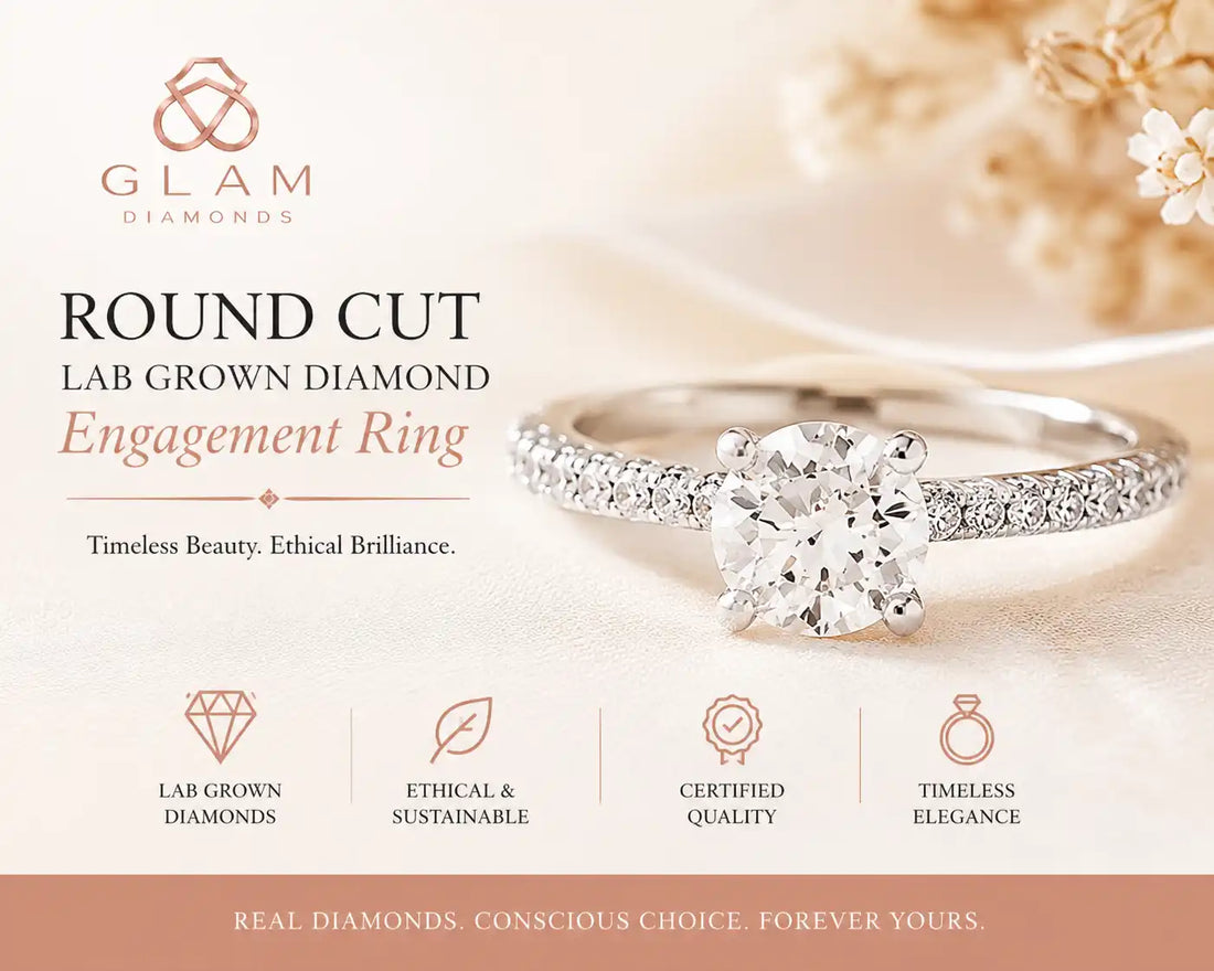 Round Cut Lab Grown Diamond Engagement Ring | GLAM Diamonds