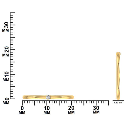 0.021 CT Diamond Solitaire Band Rin SCALE