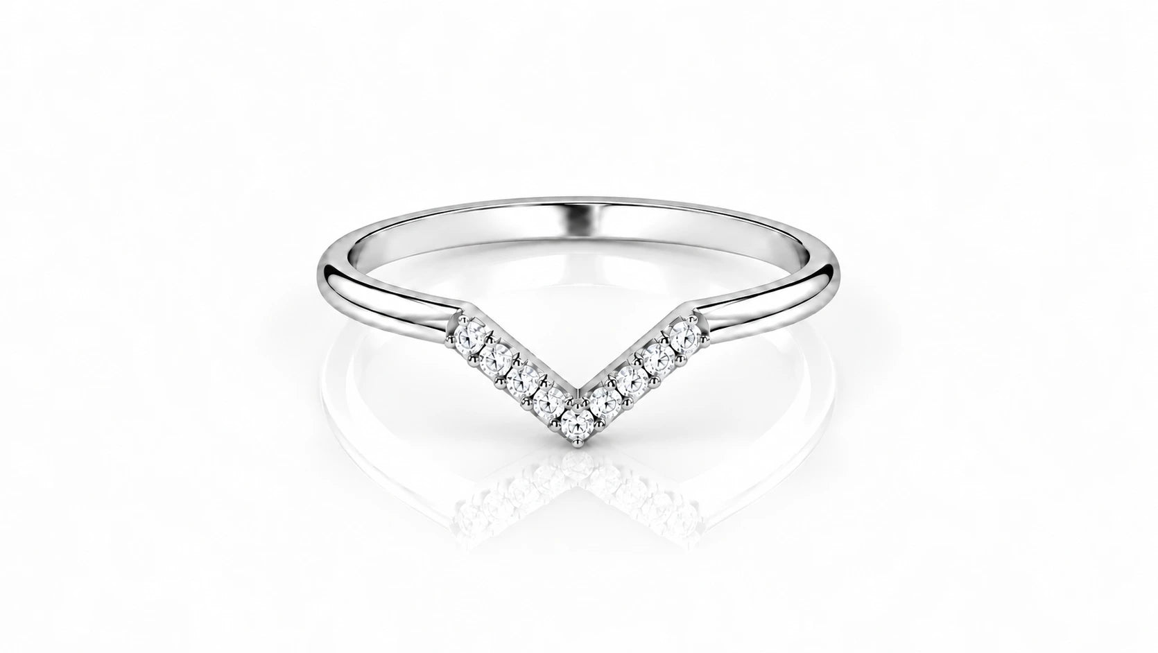 0.05 CTW Diamond Chevron V Band Ring - Main
