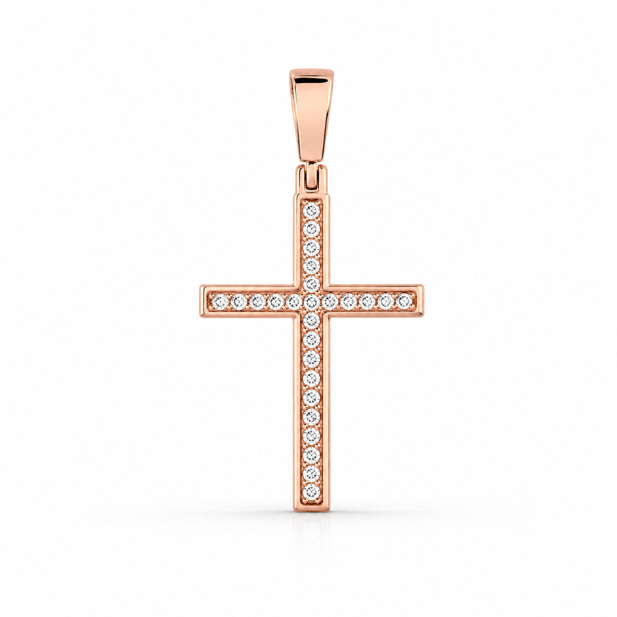 0.17 CTW Slim Diamond Cross Pendant Necklace