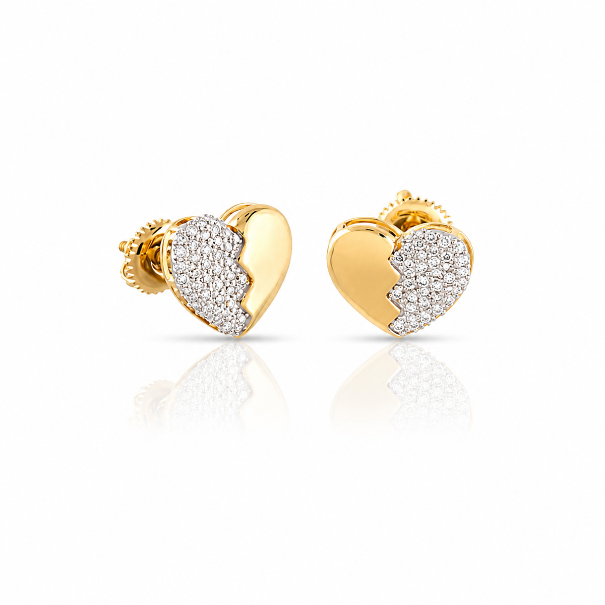 0.34 CTW Broken Heart Diamond Stud Earrings