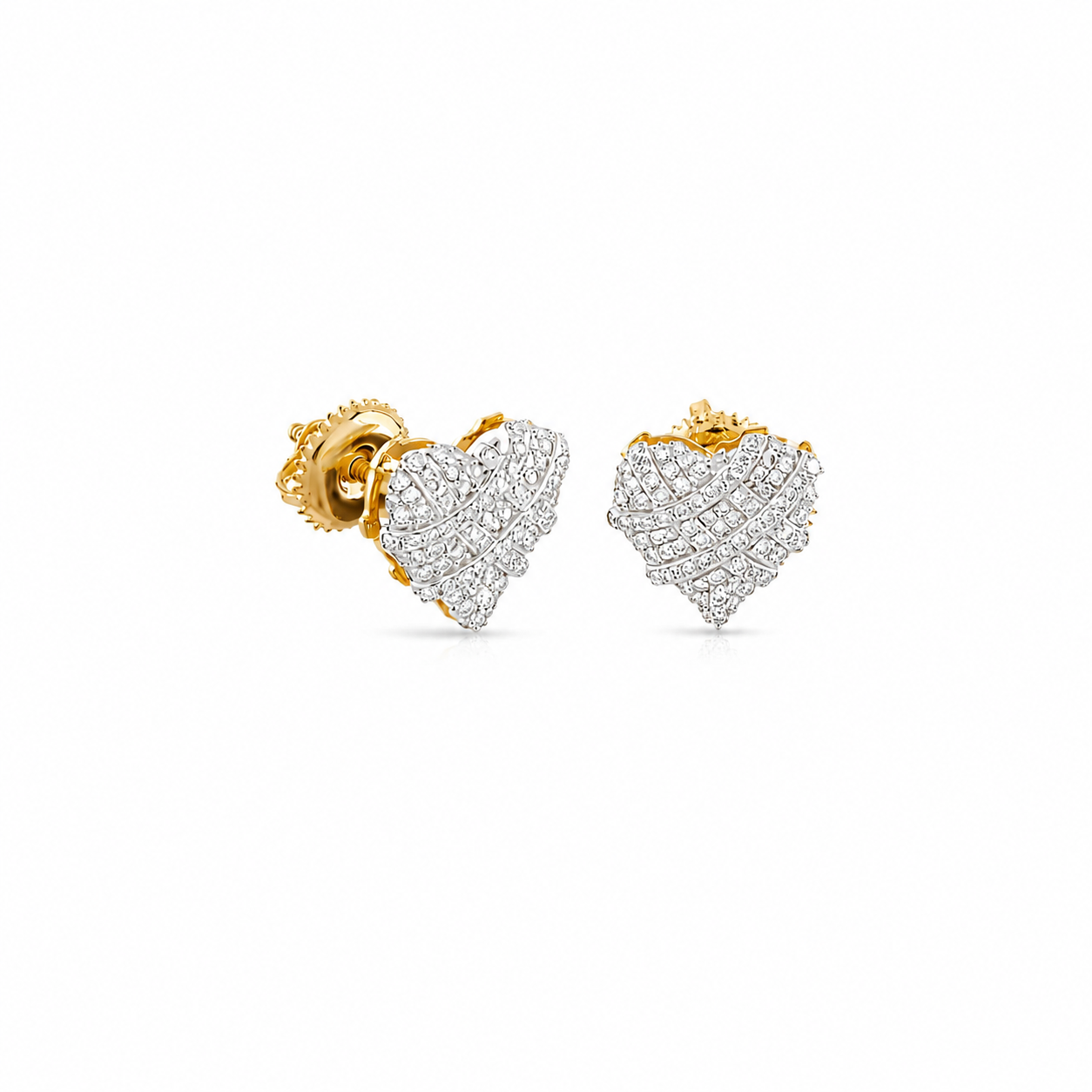 0.36 CTW Iced Heart Diamond Stud Earrings