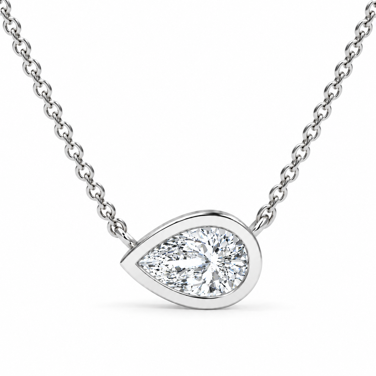 0.49 CT Pear Shaped Diamond Pendant Necklace-1