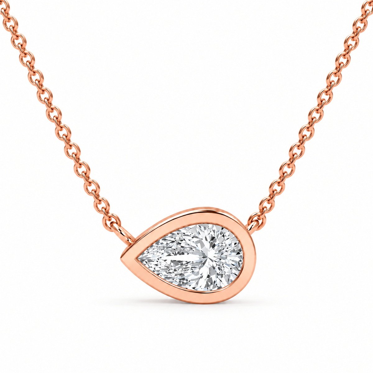 0.49 CT Pear Shaped Diamond Pendant Necklace-2