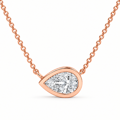 0.49 CT Pear Shaped Diamond Pendant Necklace-2