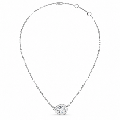 0.49 CT Pear Shaped Diamond Pendant Necklace-3