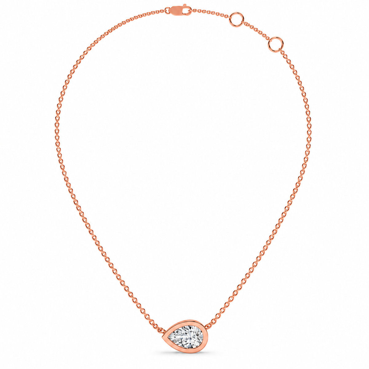 0.49 CT Pear Shaped Diamond Pendant Necklace-4