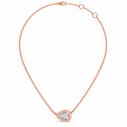 0.49 CT Pear Shaped Diamond Pendant Necklace-4