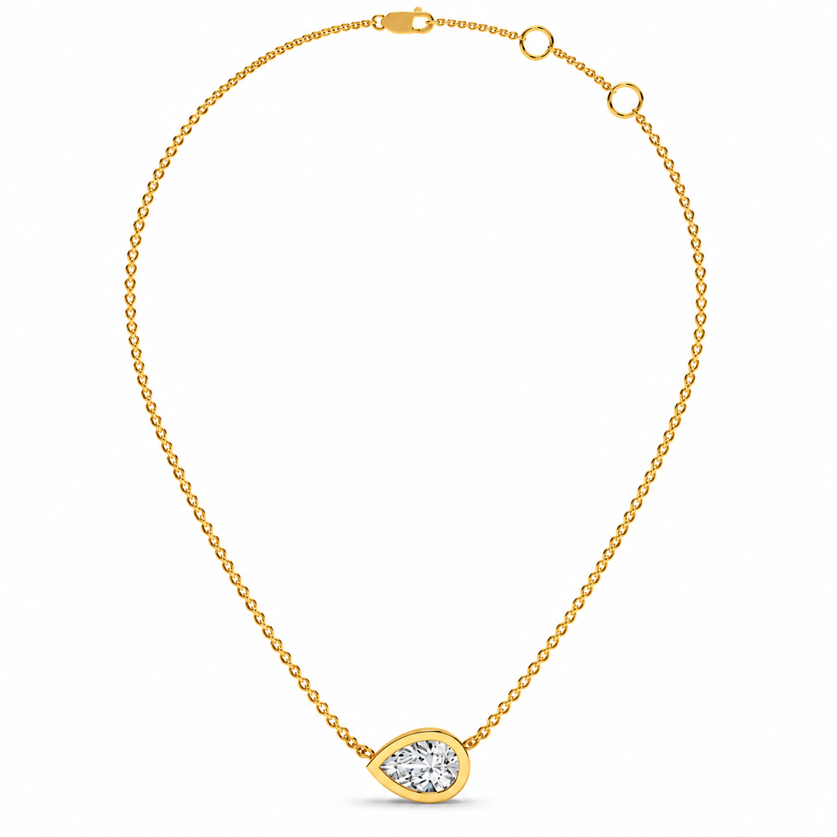 0.49 CT Pear Shaped Diamond Pendant Necklace-5