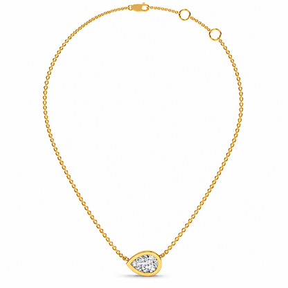 0.49 CT Pear Shaped Diamond Pendant Necklace-5