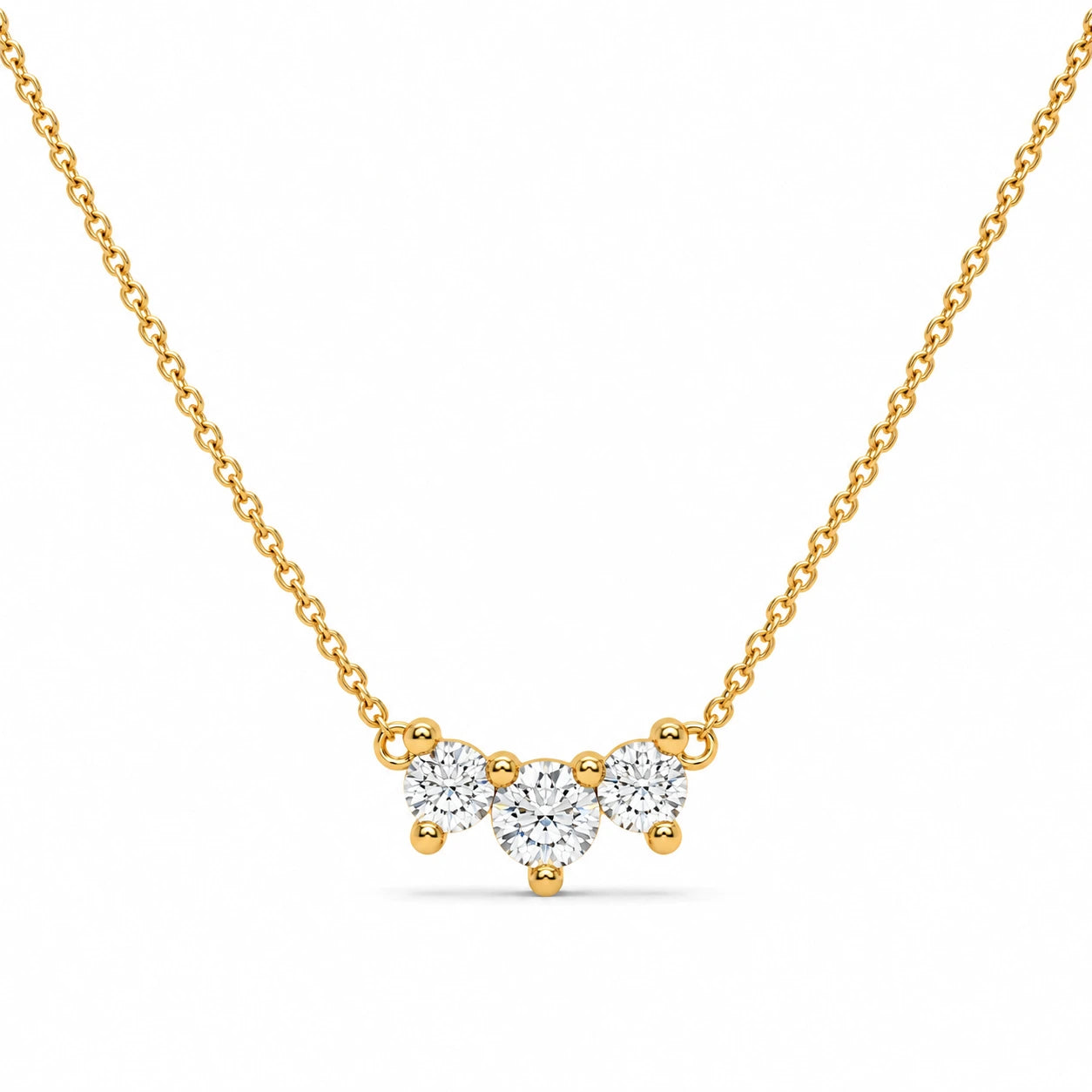 0.53 CTW Celestial Cluster Diamond Pendant Necklace – Yellow Gold – Front View