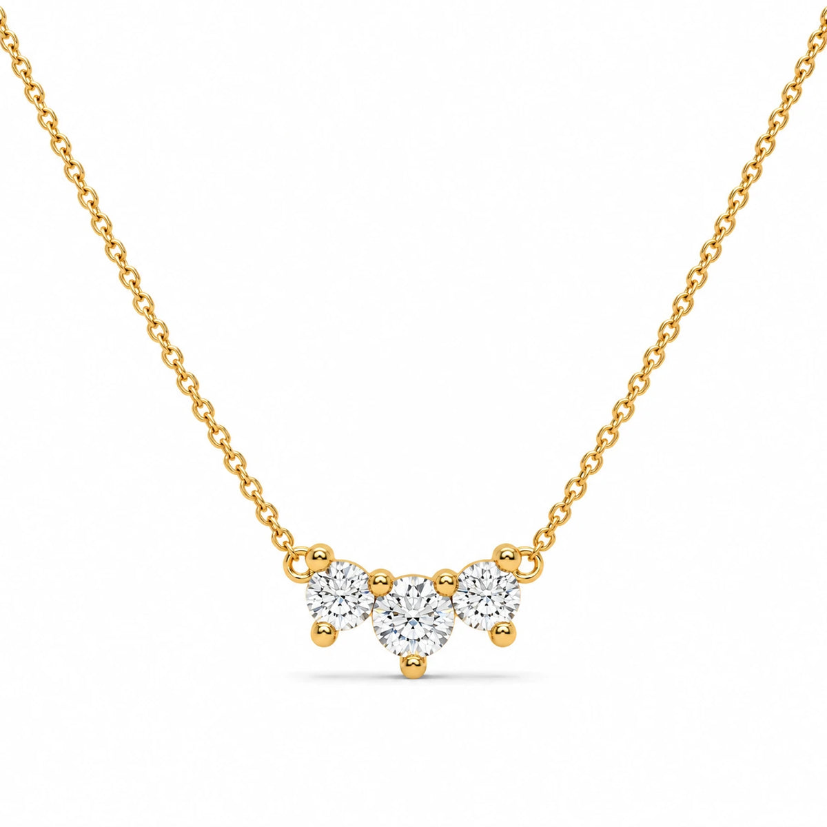 0.53 CTW Celestial Cluster Diamond Pendant Necklace – Yellow Gold – Front View