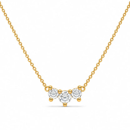 0.53 CTW Celestial Cluster Diamond Pendant Necklace – Yellow Gold – Front View