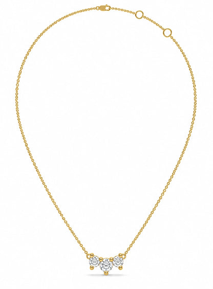 0.53 CTW Celestial Cluster Diamond Pendant Necklace – Yellow Gold – Full Necklace