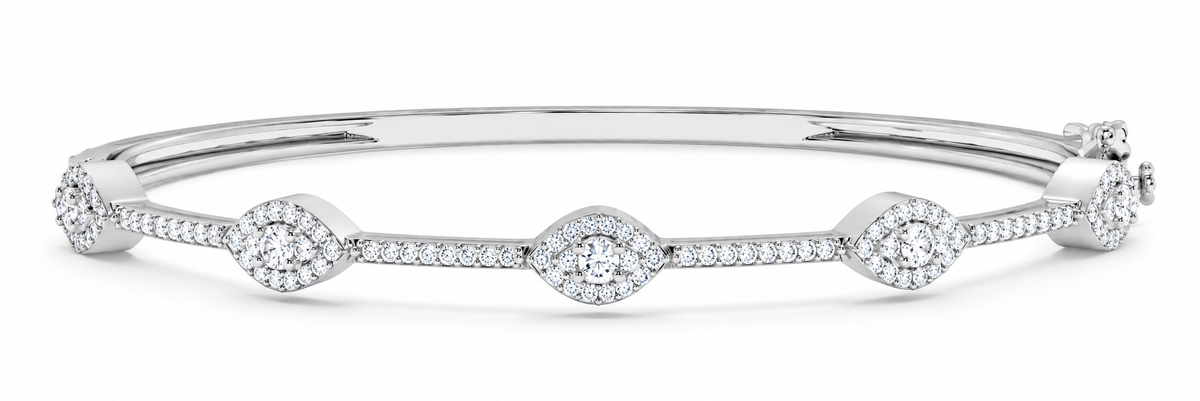 0.70 CTW Bezel Set Diamond Bangle Bracelet-1
