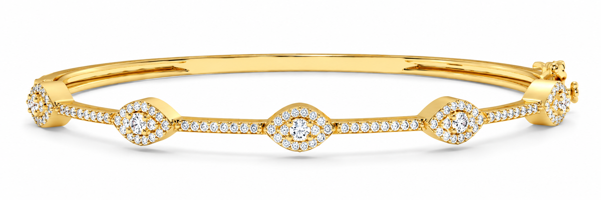0.70 CTW Bezel Set Diamond Bangle Bracelet-2
