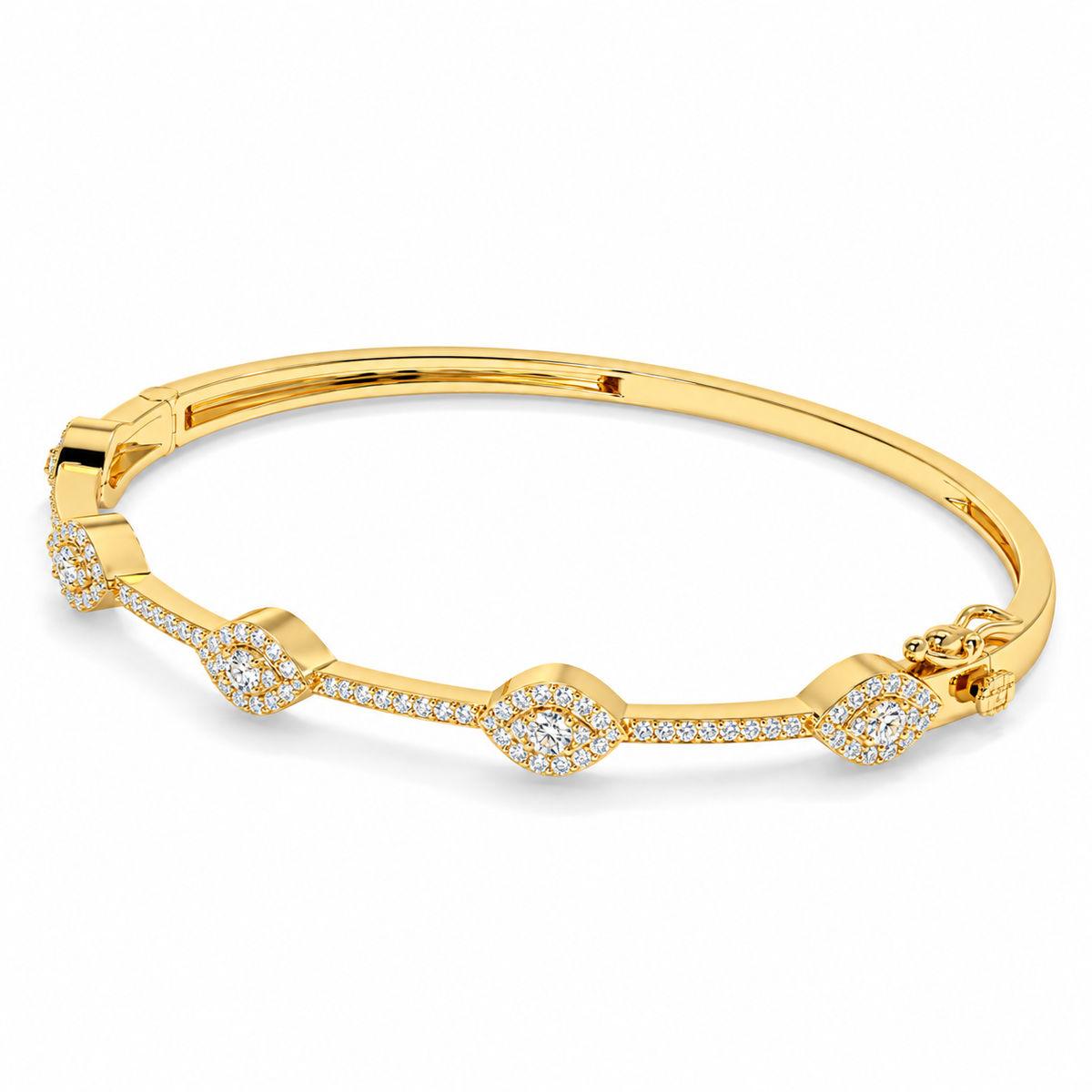 0.70 CTW Bezel Set Diamond Bangle Bracelet-4