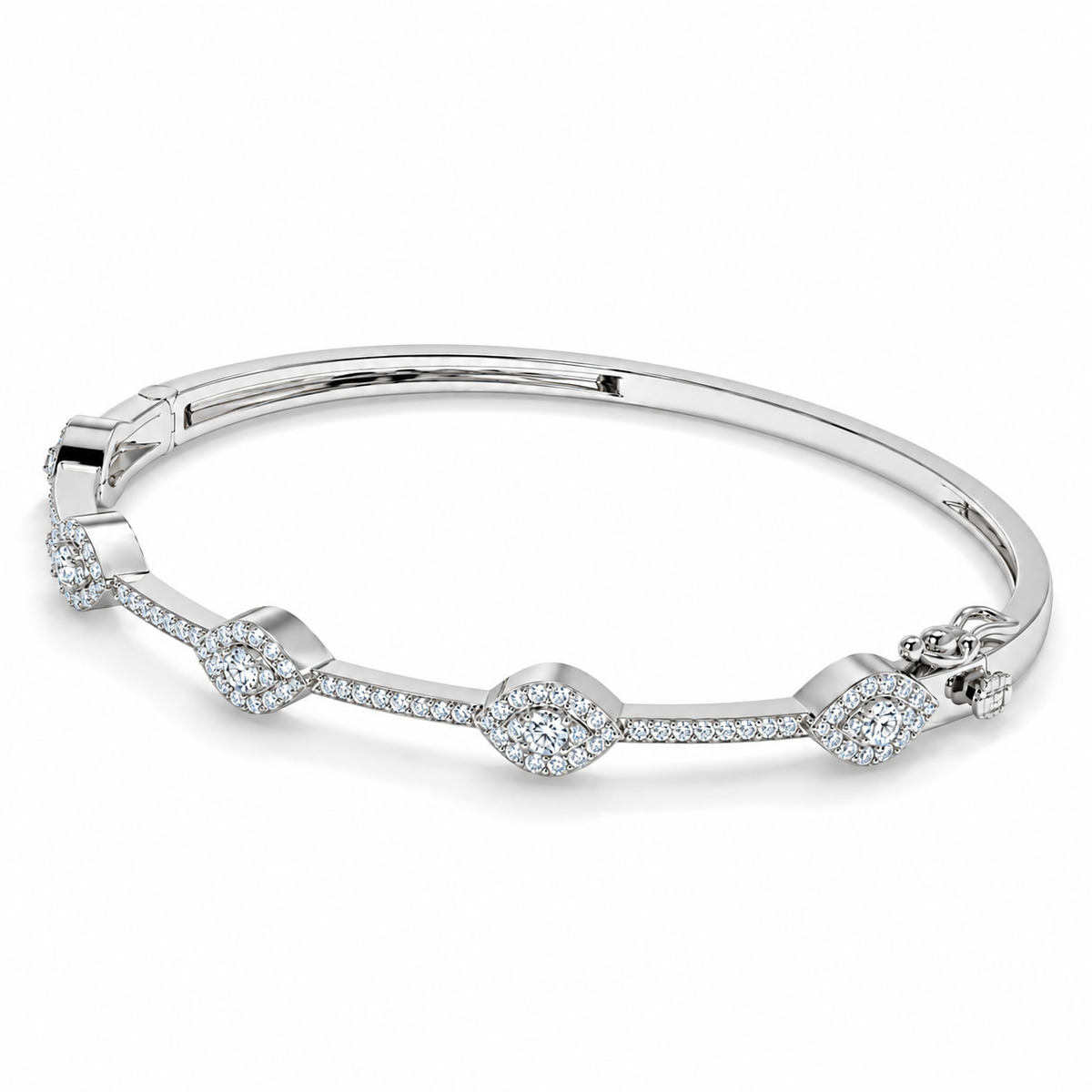0.70 CTW Bezel Set Diamond Bangle Bracelet-5