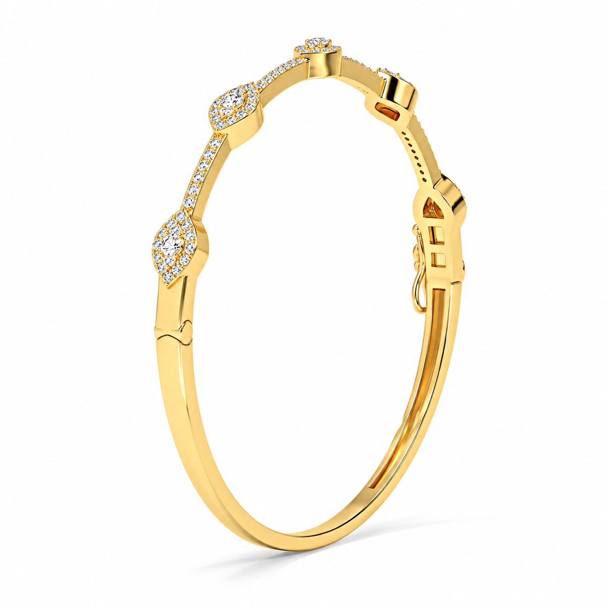 0.70 CTW Bezel Set Diamond Bangle Bracelet-7