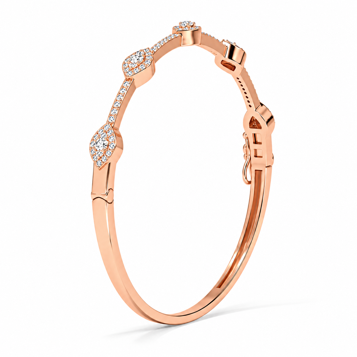 0.70 CTW Bezel Set Diamond Bangle Bracelet-8
