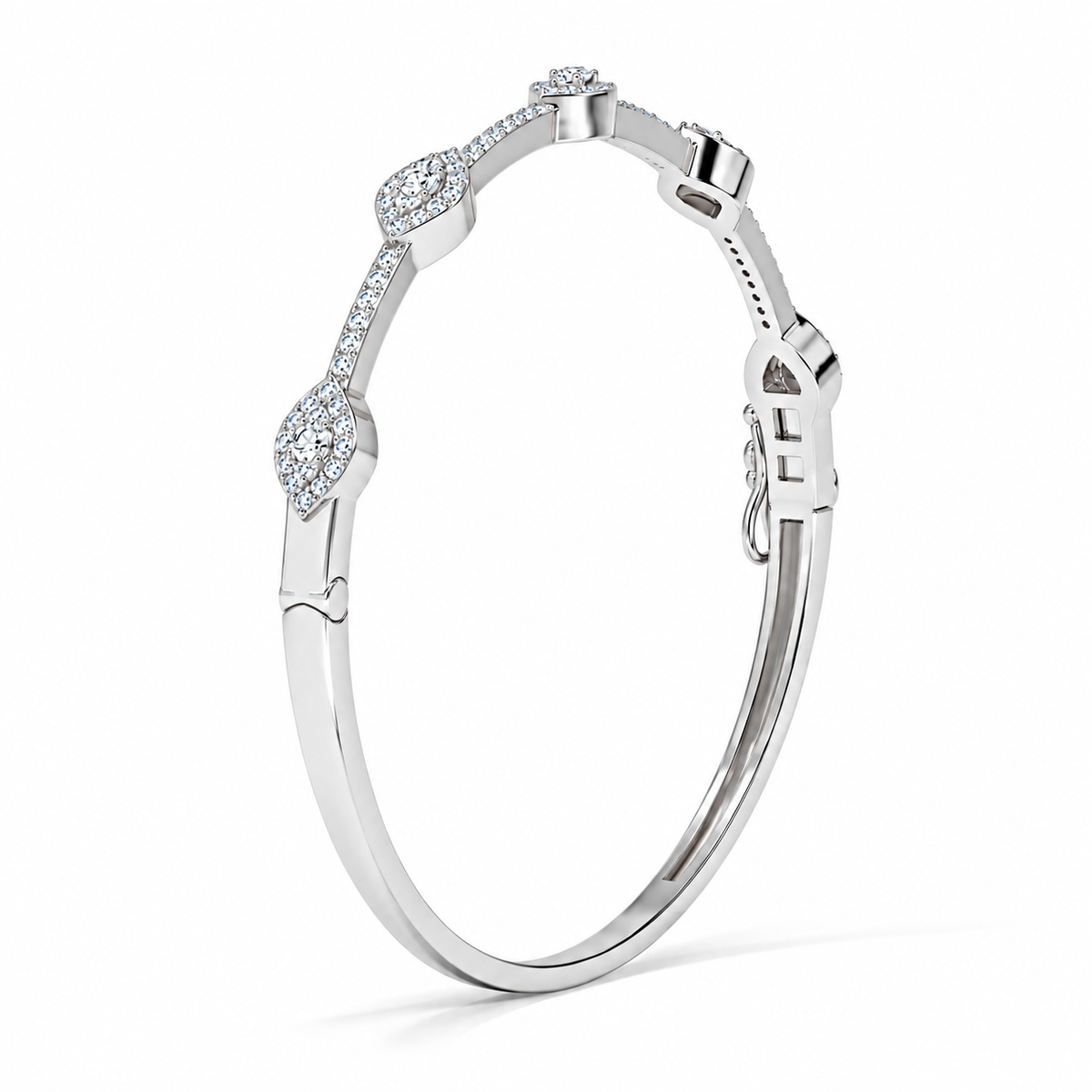 0.70 CTW Bezel Set Diamond Bangle Bracelet-9