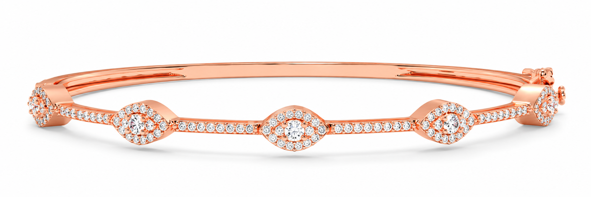 0.70 CTW Bezel Set Diamond Bangle Bracelet