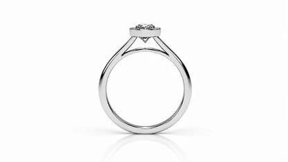 0.70 CTW Vintage Pear Halo Diamond Engagement Ring White Gold Side View