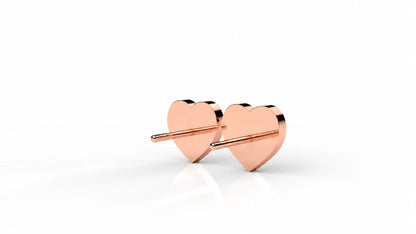 0.76 CTW Double Heart Diamond Stud Earrings pink gold back view