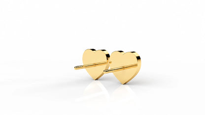 0.76 CTW Double Heart Diamond Stud Earrings yellow gold back view