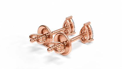 0.78 CTW Lab-Grown Diamond Stud Earrings – Rose Gold Back View