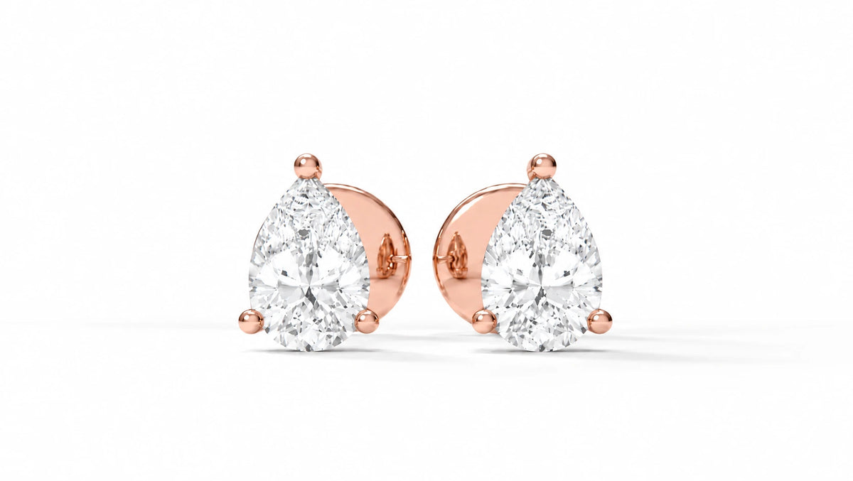 0.78 CTW Lab-Grown Diamond Stud Earrings – Rose Gold Front View