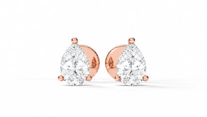 0.78 CTW Lab-Grown Diamond Stud Earrings – Rose Gold Front View