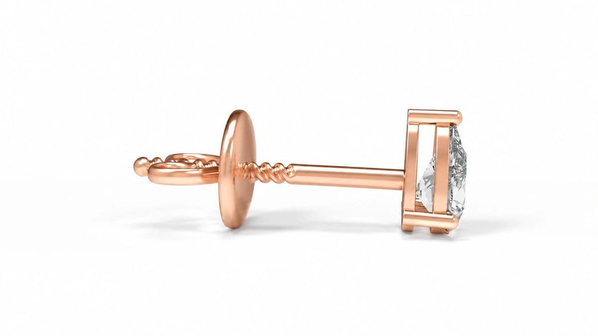 0.78 CTW Lab-Grown Diamond Stud Earrings – Rose Gold Side View