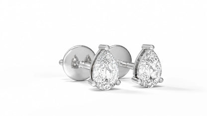 0.78 CTW Lab-Grown Diamond Stud Earrings – White Gold Angled View