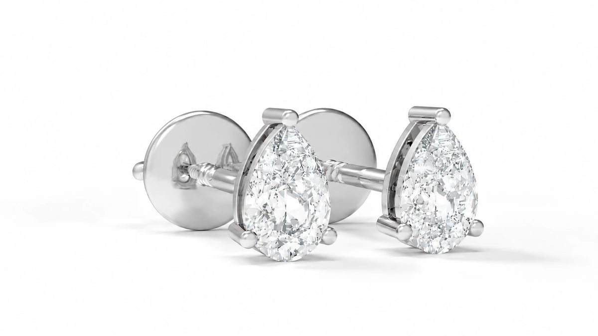 0.78 CTW Lab-Grown Diamond Stud Earrings – White Gold Close-Up View