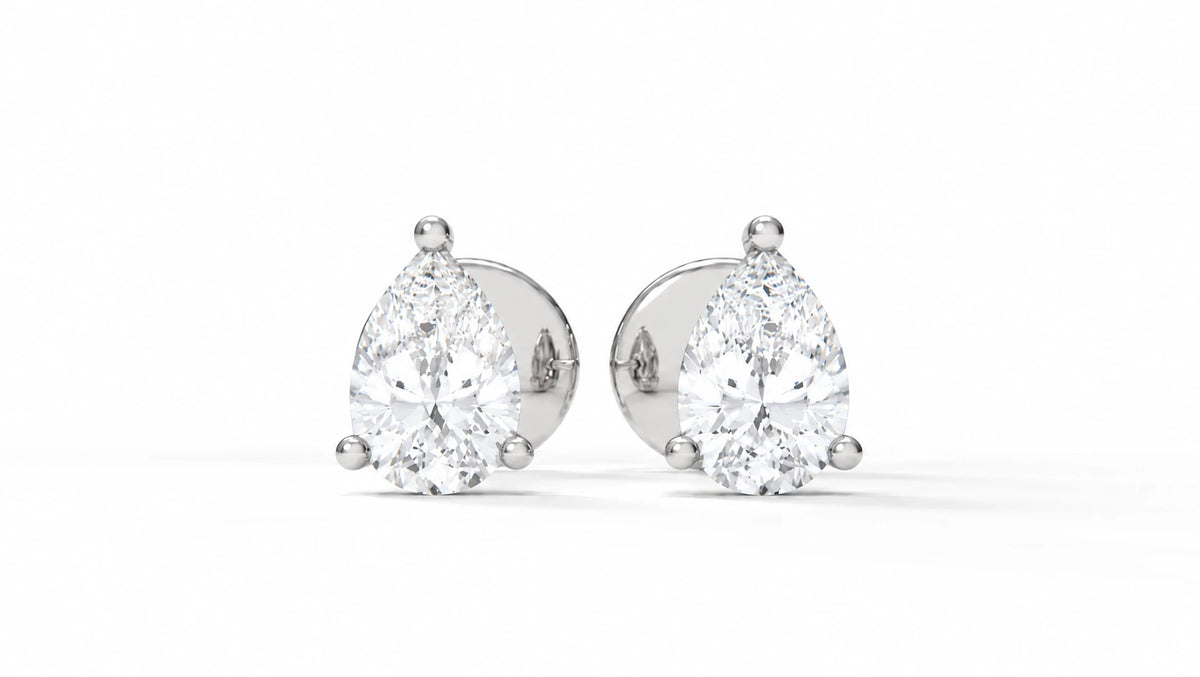 0.78 CTW Lab-Grown Diamond Stud Earrings – White Gold Front View