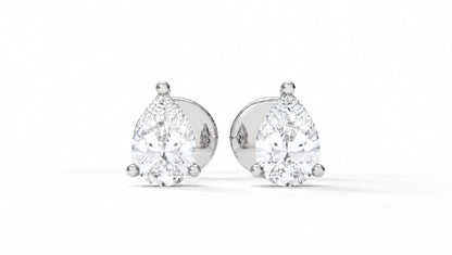 0.78 CTW Lab-Grown Diamond Stud Earrings – White Gold Front View